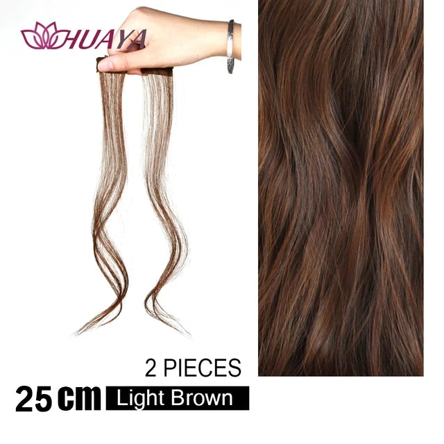 HUAYA-flequillo de aire sintético para mujer, pelo falso corto Natural, Invisible, sin costuras, extensiones de cabello frontal