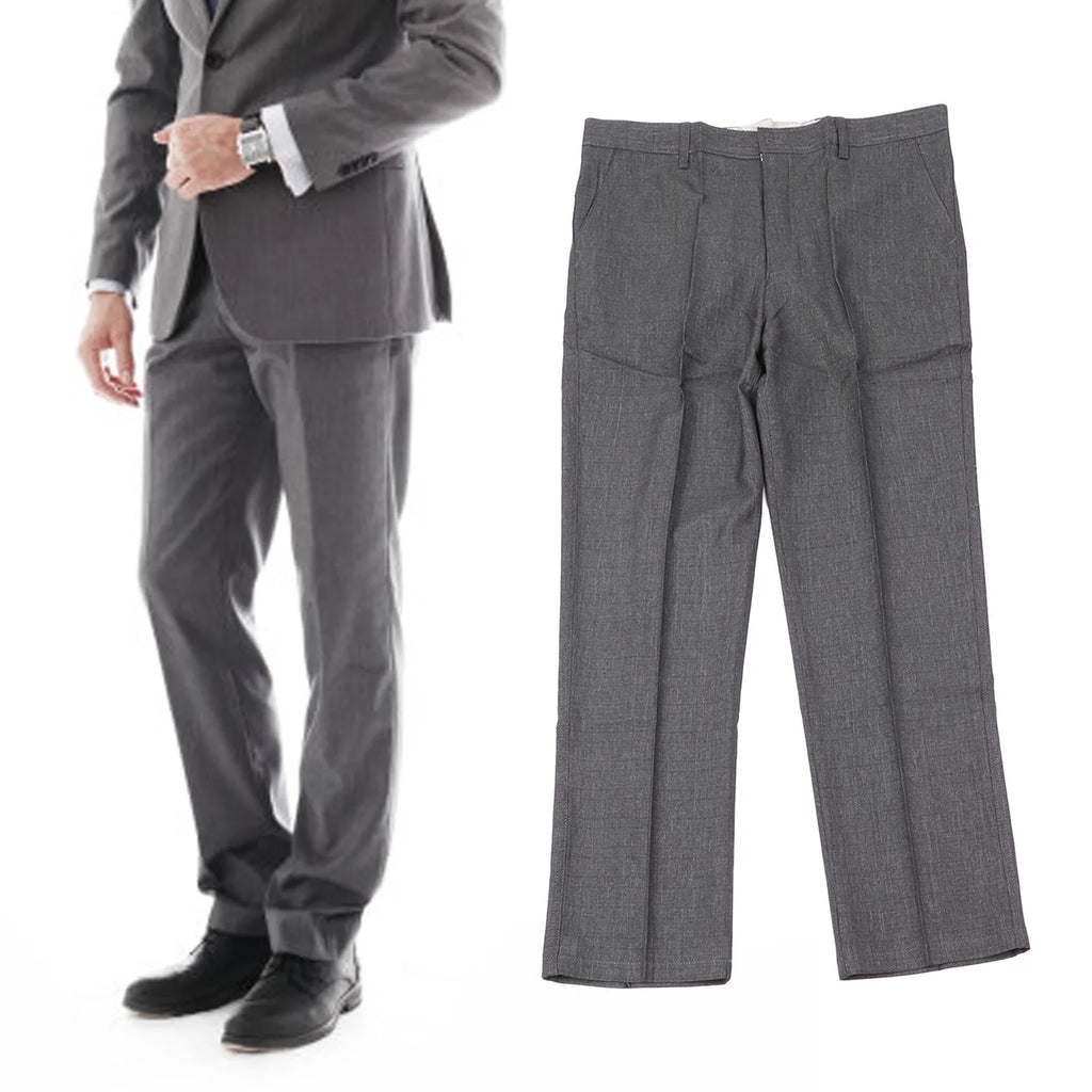 Pantalones de pierna recta para hombre, cintura elástica, holgados, pantalones de vestir largos informales con bolsillos laterales, pantalones casuales de pierna recta