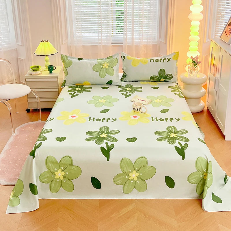 Sábanas Suaves y Agradables al Tacto, Estampadas, para el Hogar, Planas, para Cama King, Queen, Individual, Doble, Transpirables, Duraderas, 1 o 3 Piezas/Juego