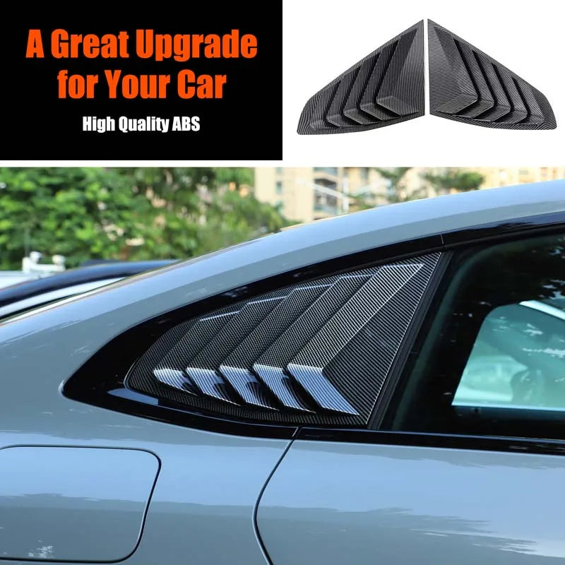 WoeFor 2020-2024 BMW Serie 4/i4 G22 persianas triangulares traseras ABS negro piano, accesorios de modificación exterior para coche, juego de 2 piezas