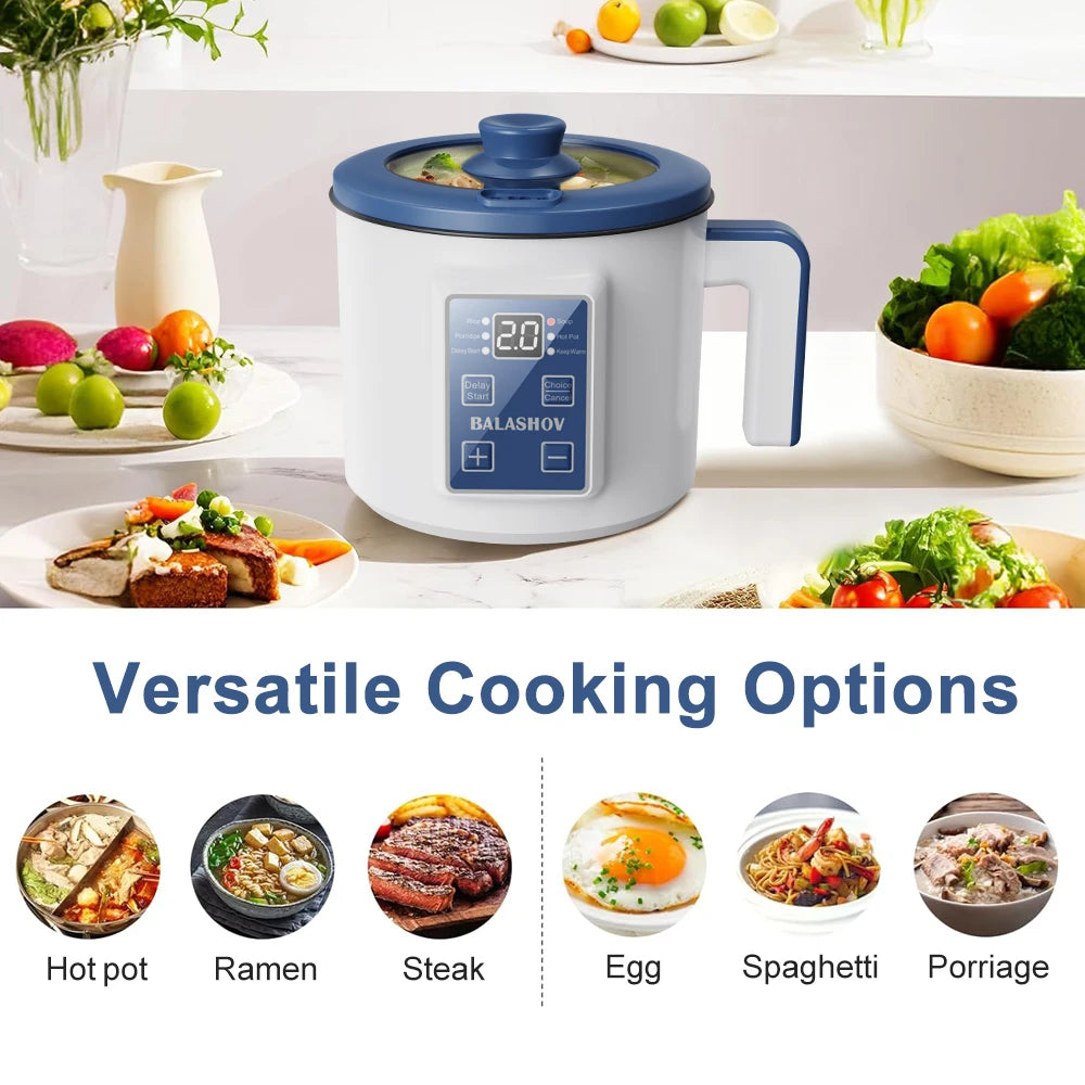 Olla arrocera eléctrica individual de doble capa, Mini cocina automática inteligente para el hogar, enchufe europeo de 220V, multicocina de arroz al vapor P