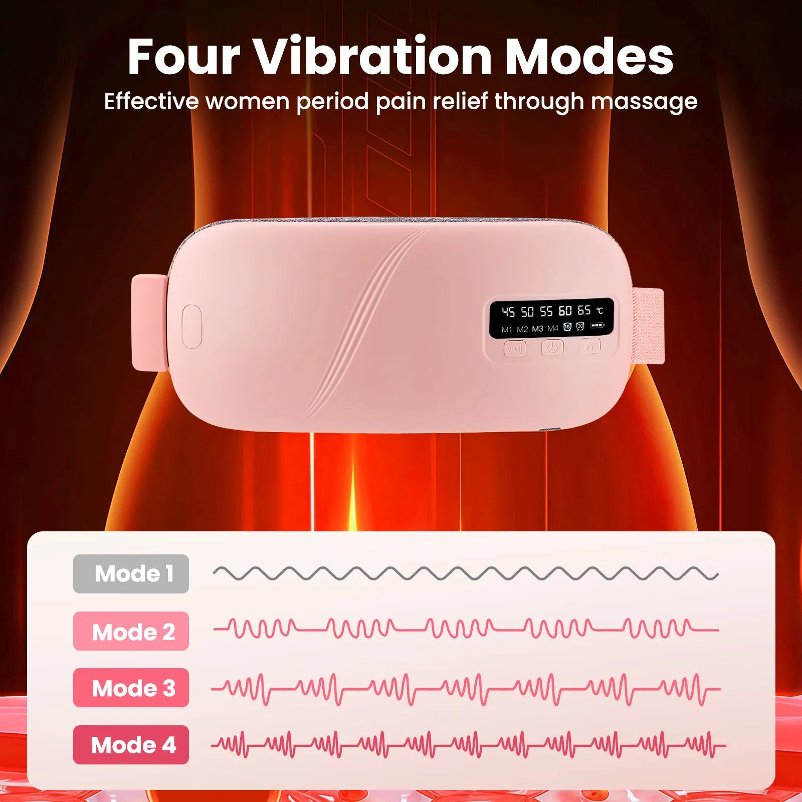 Almohadilla calefactora Menstrual, masajeador Abdominal eléctrico, cinturón de cintura calentado por vibración, cinturón calentador de útero USB para mujeres, cuidado de los períodos