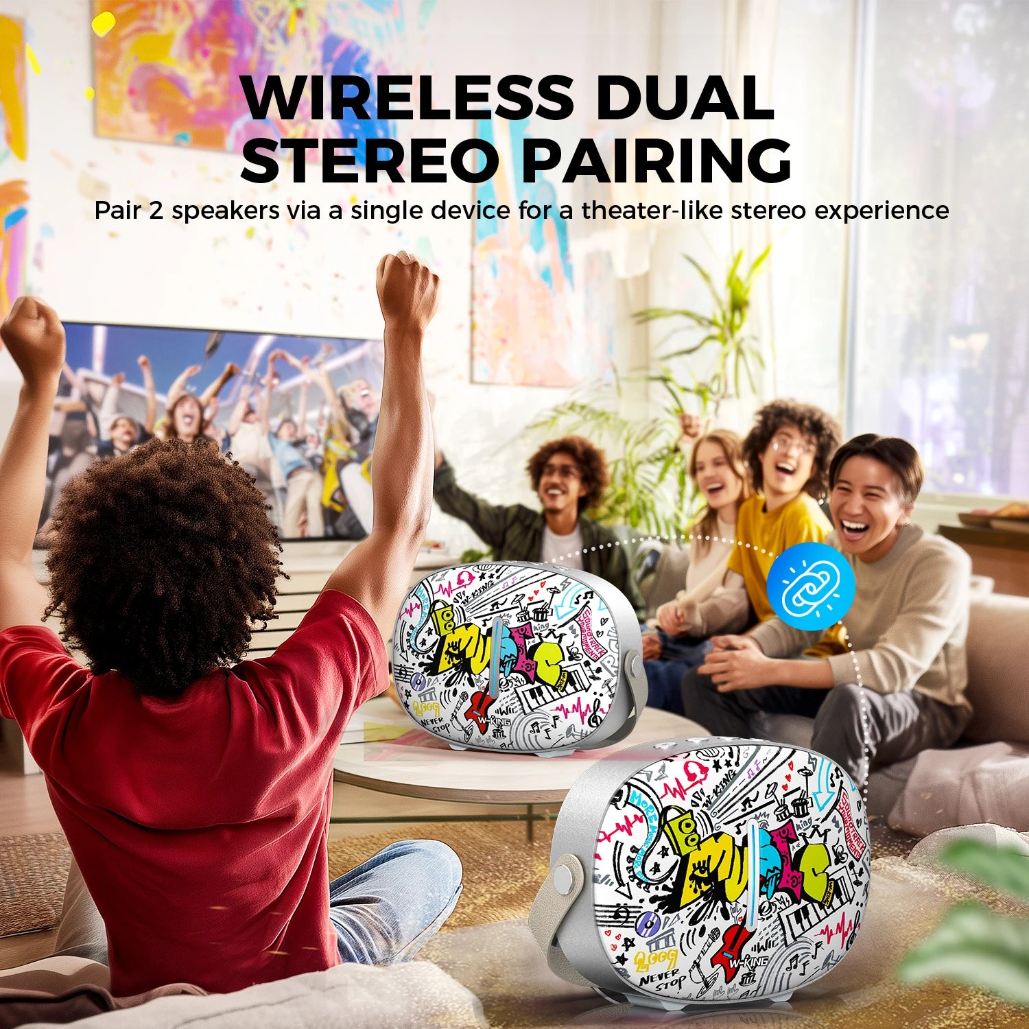 W-KING T8II Altavoces Bluetooth portátiles Boombox inalámbrico para exteriores, sonido de graves/cristales pesados, 2 subwoofers, carga rápida, BT5.4