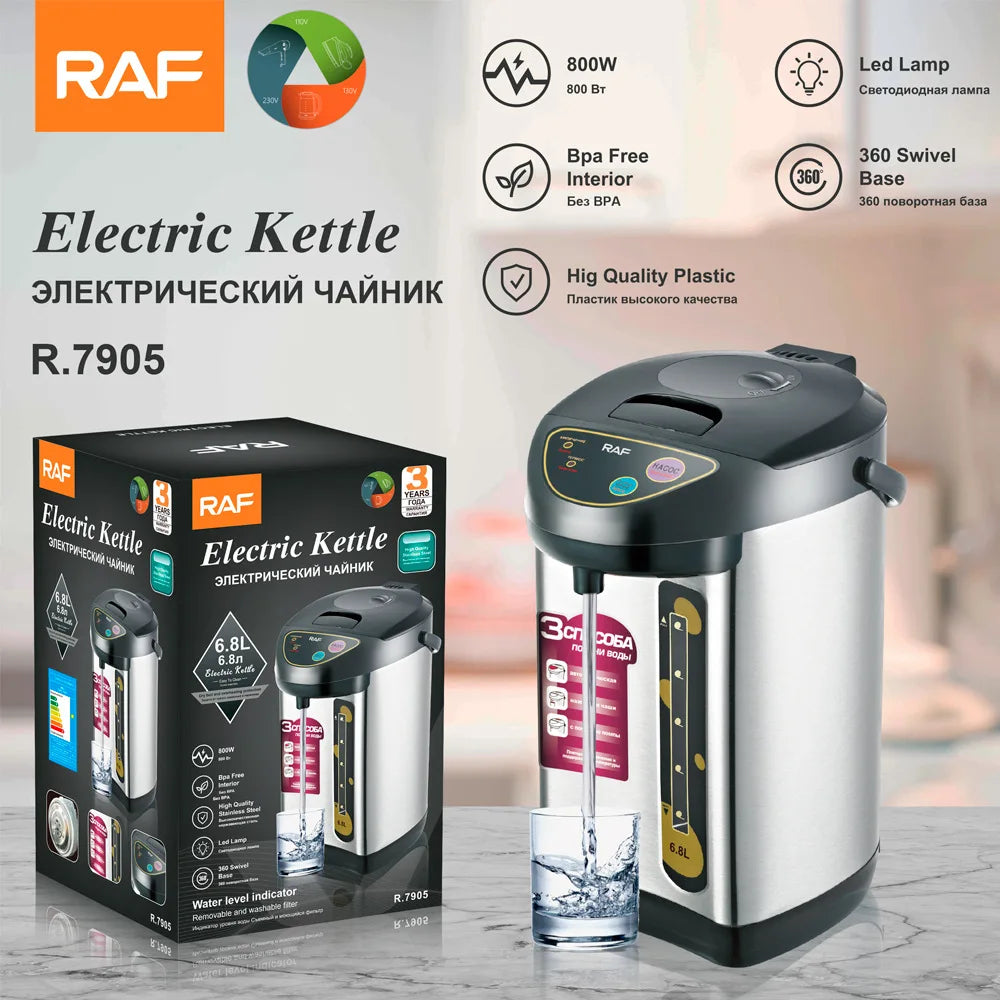 Botella de agua eléctrica con aislamiento, hervidor de agua caliente de gran capacidad de 6,8 L, dispensador de agua doméstico para oficina y temperatura constante