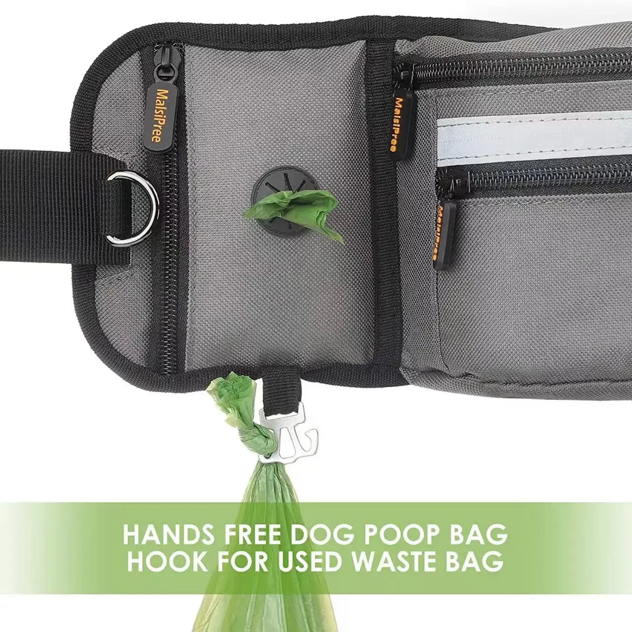 Riñonera de adiestramiento al aire libre con bolsa de golosinas de entrenamiento para perros desmontable, riñonera reflectante para caminar con mascotas, almacenamiento de correa para correr