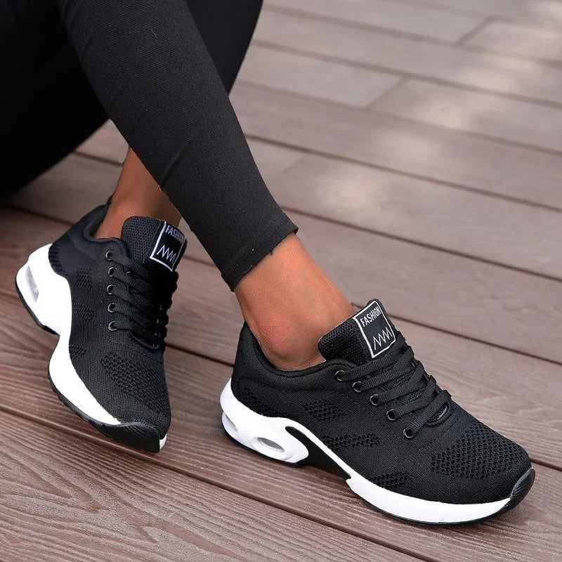 Zapatillas de deporte informales con plataforma para mujer, zapatos de malla transpirables para correr, Tenis deportivos gruesos de verano, zapatos vulcanizados de lujo 2024