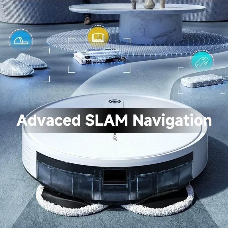 Robot Aspirador y Mopa Arnagar para Hogar Inteligente, Autovaciable, Control por APP, 12000Pa, VSLAM, 5200mAh, Bajo Ruido, para Limpieza de Alfombras