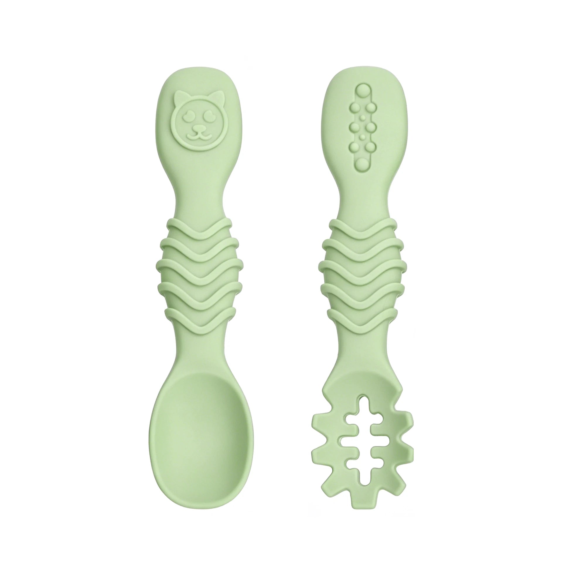 Juego de cucharas de silicona para bebé, 2 uds., diseño minimalista y elegante, accesorio para alimentar al bebé, lavable en lavavajillas, regalo ideal para bebé