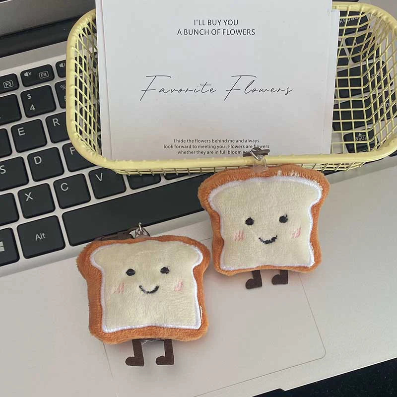 Figura de pan tostado de felpa de dibujos animados, colgante, llavero, mochila, adornos colgantes, regalo