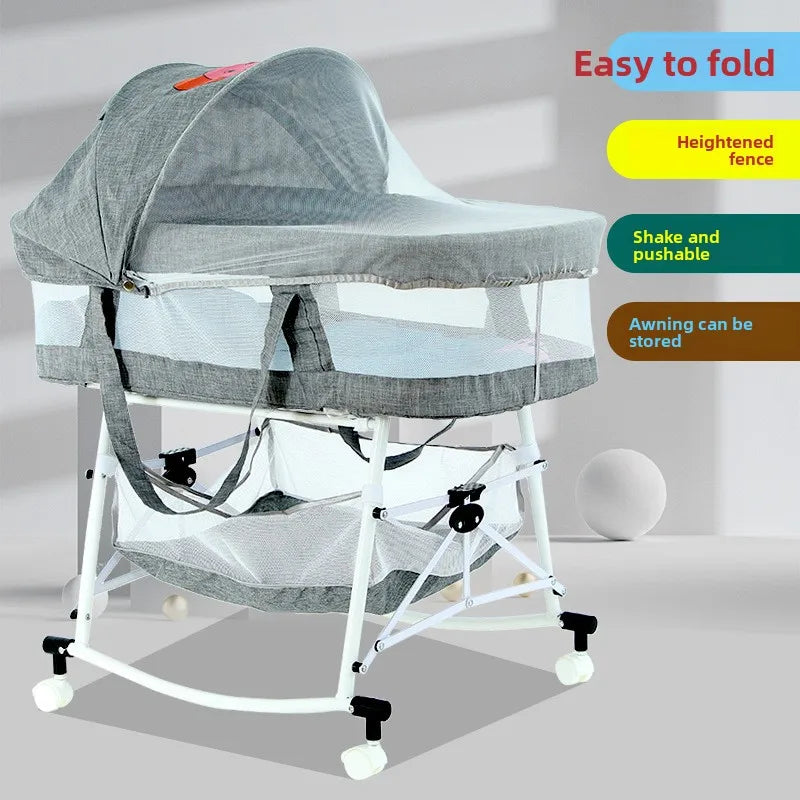 Cuna para bebé, cuna plegable multifuncional para niños recién nacidos, cuna portátil móvil para exteriores