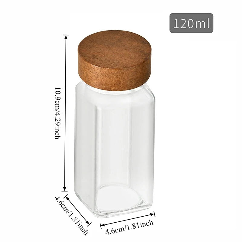 Botella de especias de vidrio para cocina, botella de condimentos para barbacoa con tapa, salero y pimienta, Mini juego de tarros de condimentos