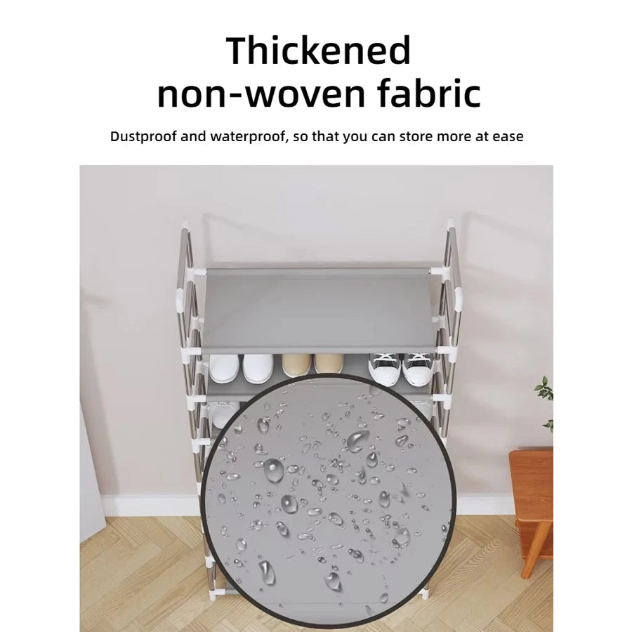 Este zapatero metálico multifuncional de 9 niveles es un organizador compacto para la entrada y una solución sencilla para guardar zapatos en casa, ideal para entradas, dormitorios y pasillos. Es fácil de montar