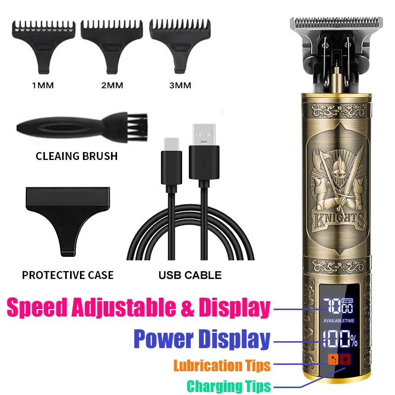 Cortadora de pelo eléctrica profesional Vintage T9, afeitadora portátil recargable por USB para el cuidado de la barba, el mejor regalo