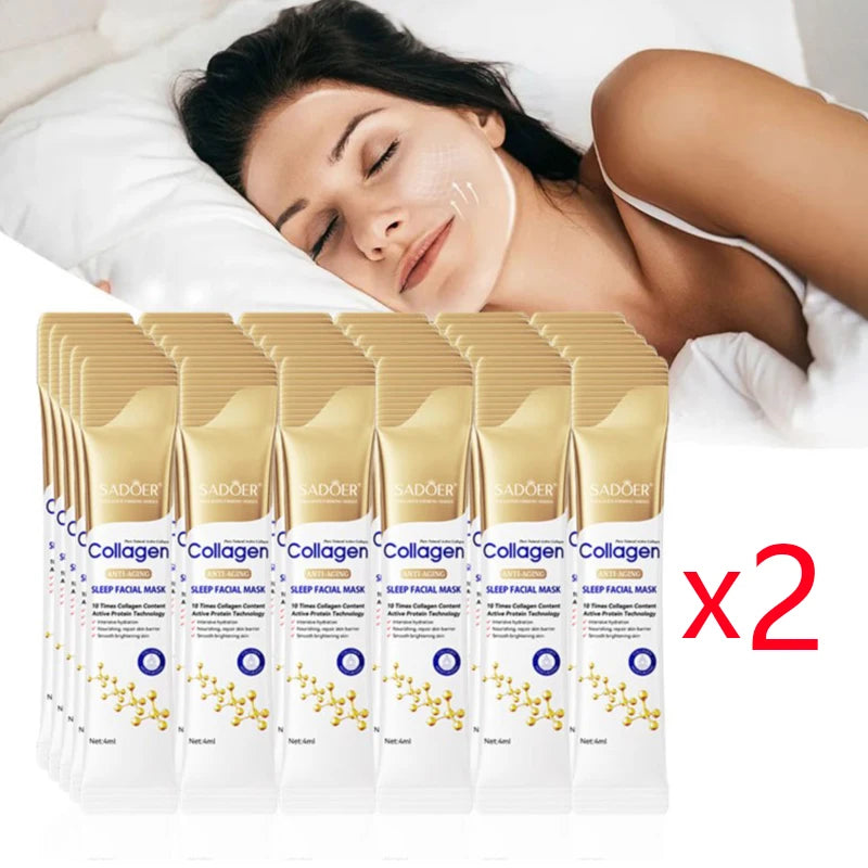 30 Uds SADOER colágeno mascarillas faciales para dormir cuidado de la piel hidratante iluminador reafirmante mascarilla Facial cuidado de la piel Facial