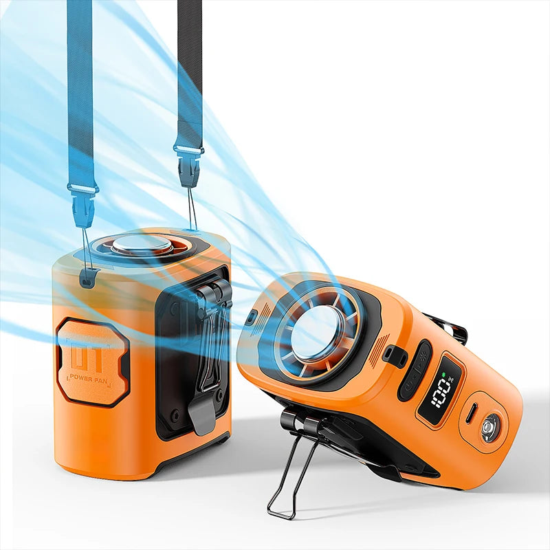 Ventilador de cintura portátil MUXNW 【protección contra caídas con funda de silicona】Ventilador de cintura con clip para usar en el cinturón debajo de la ropa, pantalones o cintura.