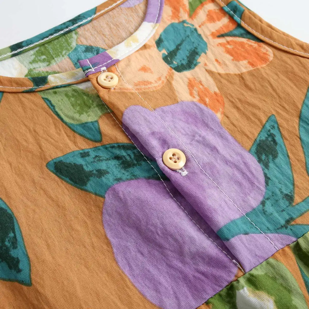 Sanlutoz Monos estampados para bebés y niñas, sin mangas, con estampado floral de verano