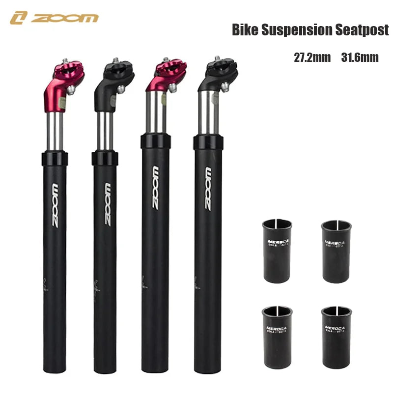 ZOOM-tija de sillín de suspensión para bicicleta de montaña, amortiguador, Alu, 27,2, 28,6, 30,1, 30,4, 30,9, 31,6, 33,9mm