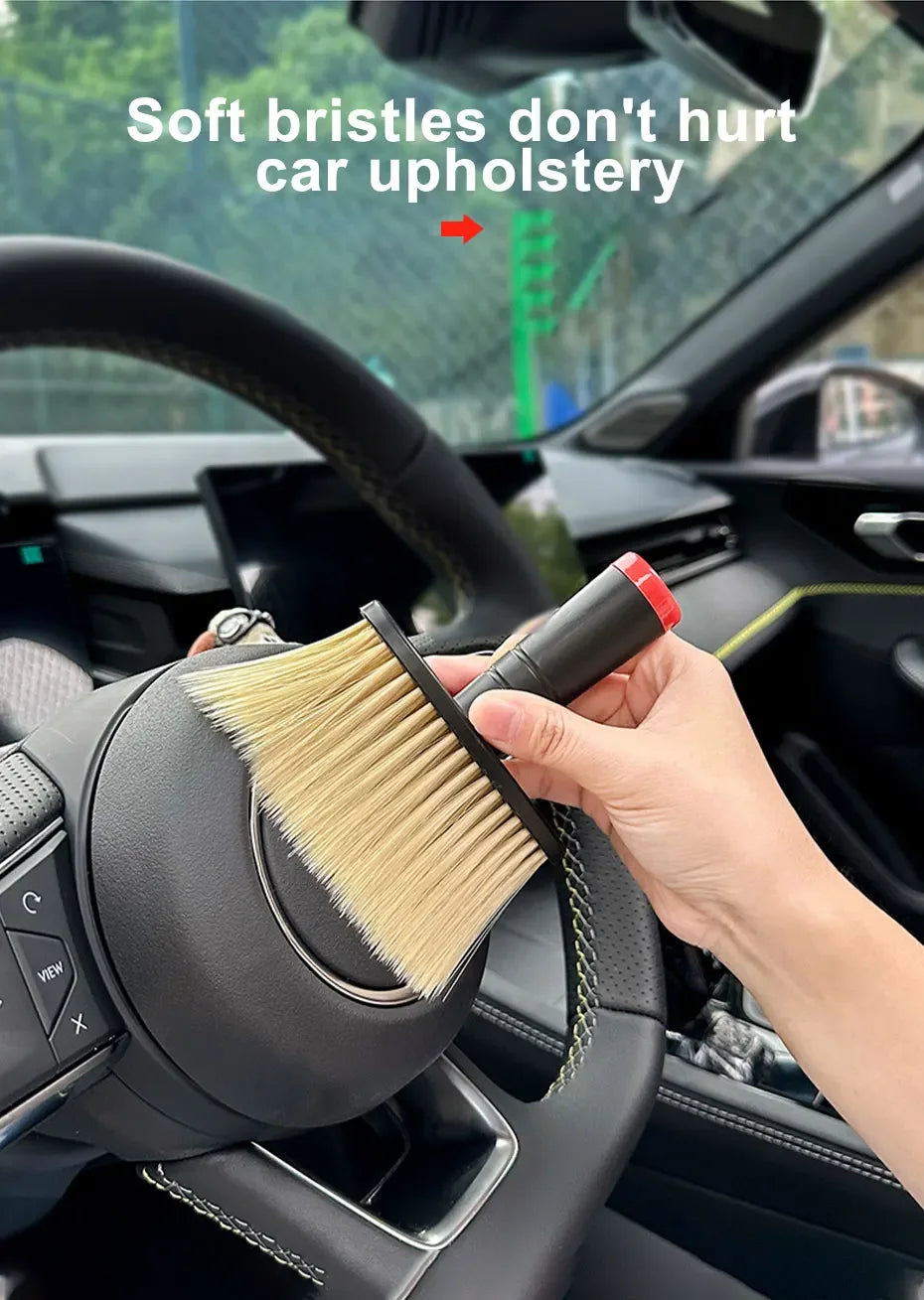 SEAMETAL cepillo de lavado de coches removedor de polvo salida de aire acondicionado de coche cepillo de eliminación de polvo cepillos de cerdas suaves para Herramientas de limpieza de automóviles
