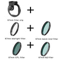 Kit de lentes de filtro de teléfono Universal con Clip, lente de cámara CPL VND Star, filtros de niebla negros para teléfonos inteligentes Samsung, iPhone, HUAWEI, 67mm