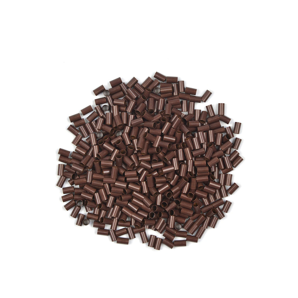 1000 Uds tubos de cobre Micro enlaces anillos para extensiones de cabello humano 3,5*3,1*6mm Micro cuentas de cobre