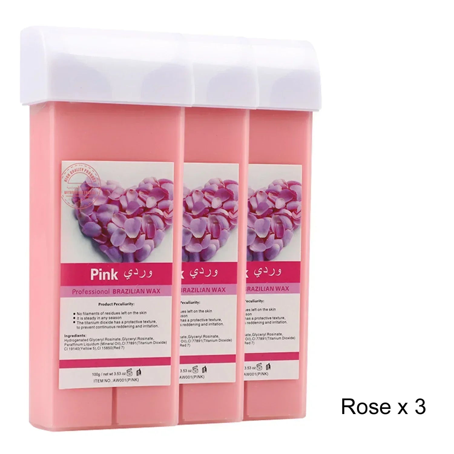 Cera depilatoria en roll-on 2026 con rosa y aloe, cartucho de cera indolora para depilación, calentador de cera para depilación de bikini y cuerpo