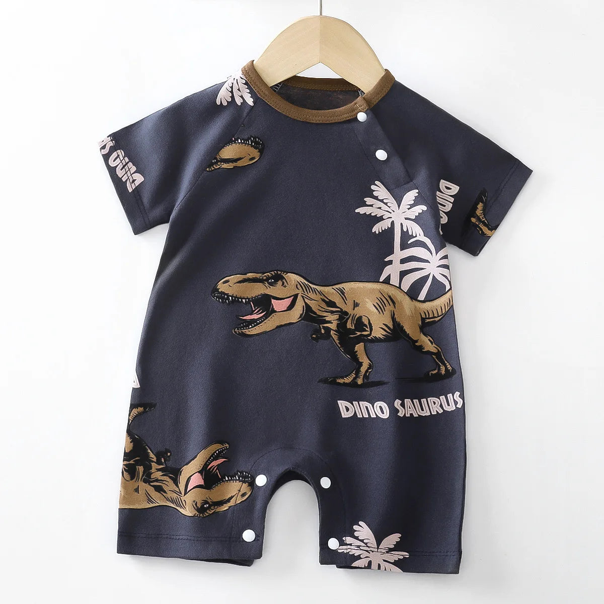 Monos de dibujos animados para bebé, mono de algodón transpirable de verano de manga corta para recién nacidos, niños y niñas, ropa para gatear