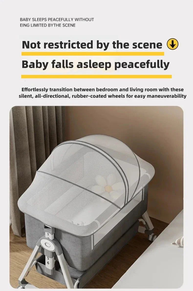 Cuna Multifuncional Segura para Bebés, Plegable, con Función de Balanceo, para Colocar Junto a la Cama, Portátil, para Recién Nacidos, para una Vida Familiar Más Sencilla