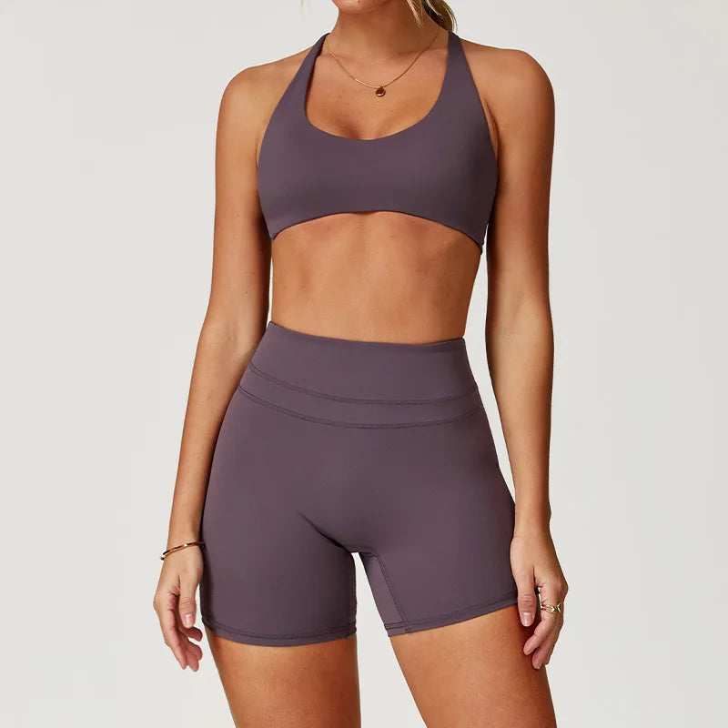 Ropa deportiva de 2 piezas para mujer, conjunto de Yoga, ropa de gimnasio, ropa deportiva, trajes de Yoga, conjunto de Fitness, chándales, Sujetador deportivo, mallas de cintura alta para gimnasio
