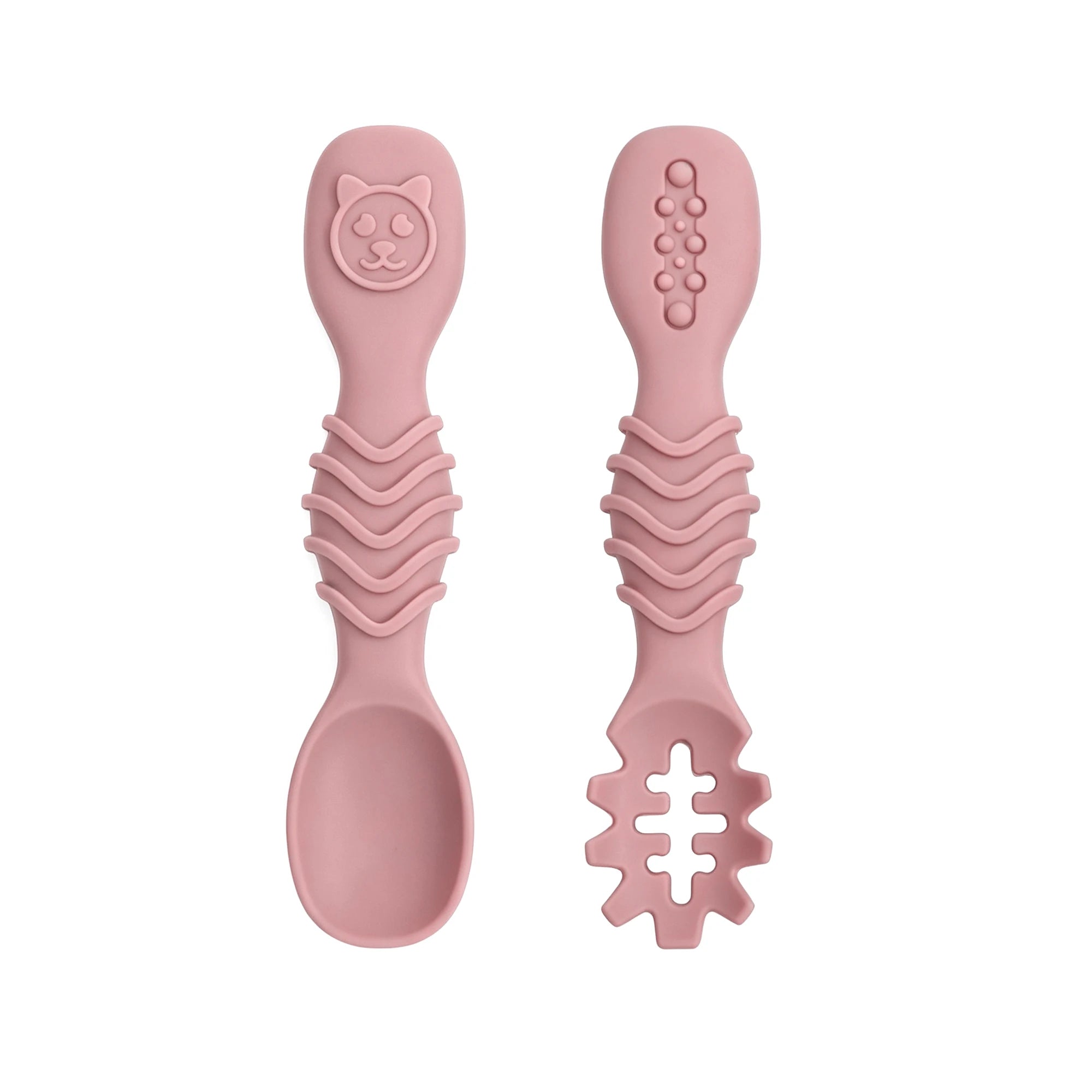 Juego de cucharas de silicona para bebé, 2 uds., diseño minimalista y elegante, accesorio para alimentar al bebé, lavable en lavavajillas, regalo ideal para bebé