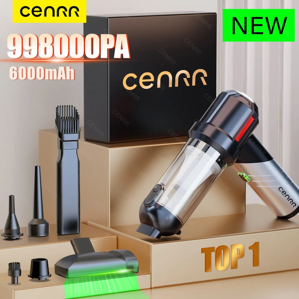 CENRR 998000 Aspirador de coche PA, Mini aspirador inalámbrico potente para coche, aspirador portátil de mano, electrodoméstico