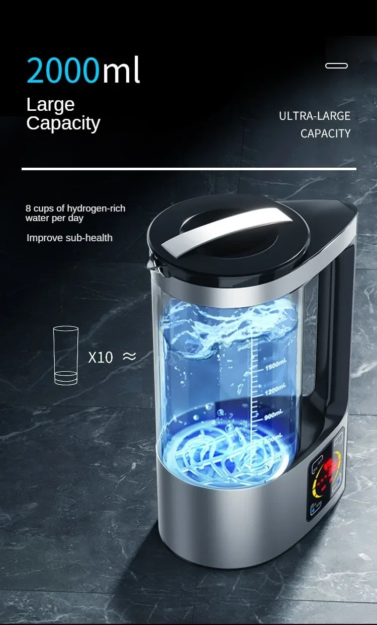 Hervidor de agua eléctrico rico en hidrógeno, máquina ionizadora de agua, filtro de agua, para bebidas, 100-240V 2L