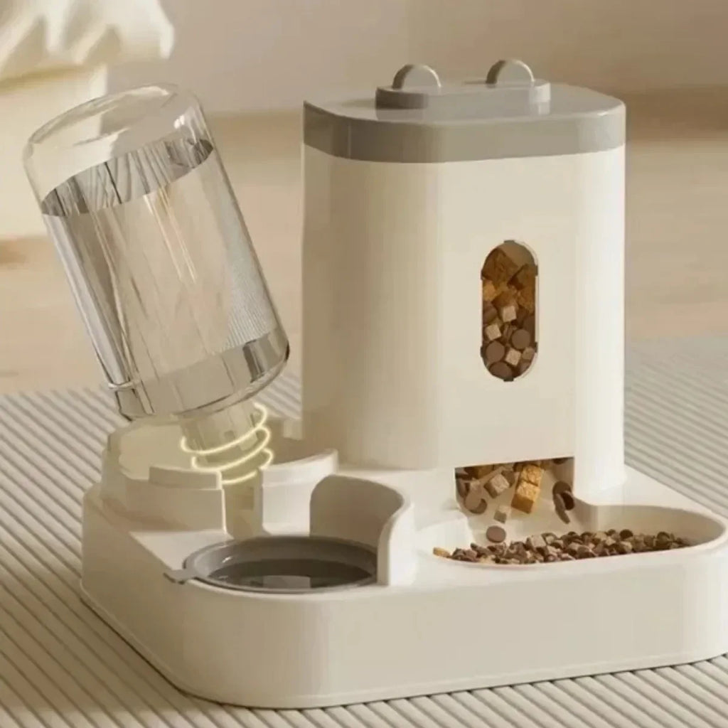 Alimentador automático, cuenco de comida para perros y gatos con fuente de agua, dispensador de almacenamiento de alimentos para mascotas de gran capacidad, contenedor, accesorios para cachorros y mascotas