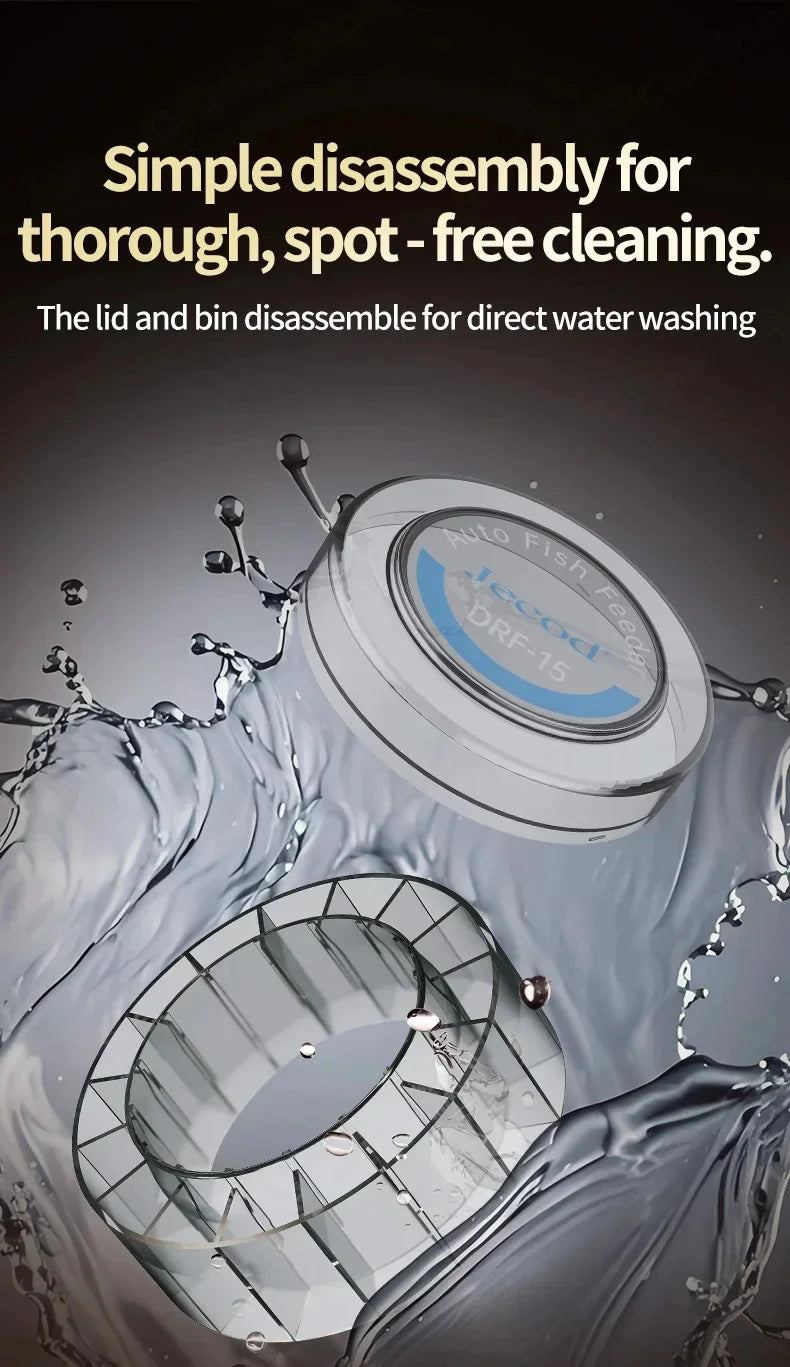 Jebao DRF-comedero automático inteligente para peces de acuario, con sincronización Digital, Control BT, alimentación, pecera pequeña, dispensador de alimentos inteligente