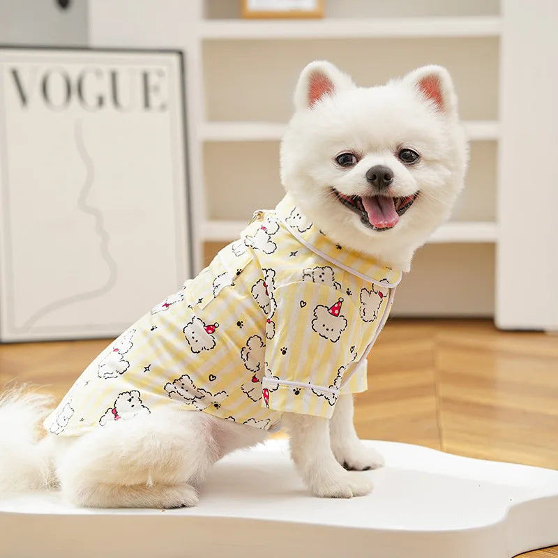Mono de verano para perro, ropa con estampado de perro, chaleco para cachorro, ropa para perros Chihuahua y Bichón, pijama fino de cuatro patas para perro, ropa para parejas.