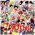 50/100/200 Uds. Pegatinas de Dragon Ball de Anime para niños Graffiti monopatín portátil botella de agua motocicleta pegatina de dibujos animados calcomanías de juguete