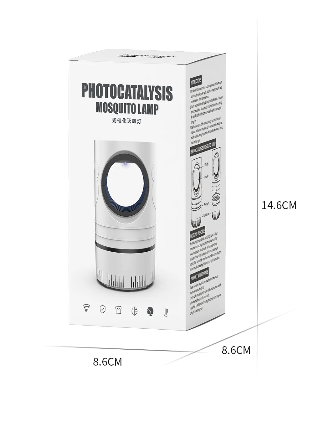1 unidad de matamoscas eléctrico, trampa de luz LED, lámpara de Control de plagas pequeñas con fuente de alimentación USB y adaptador