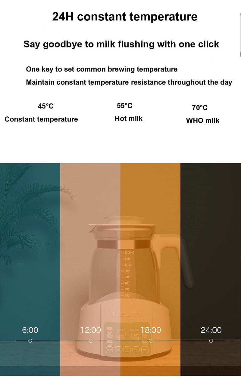 Hervidor termostático regulador de leche infantil de 1,2 L, olla de aislamiento inteligente de agua caliente, calentamiento automático de leche, leche caliente en polvo GL41