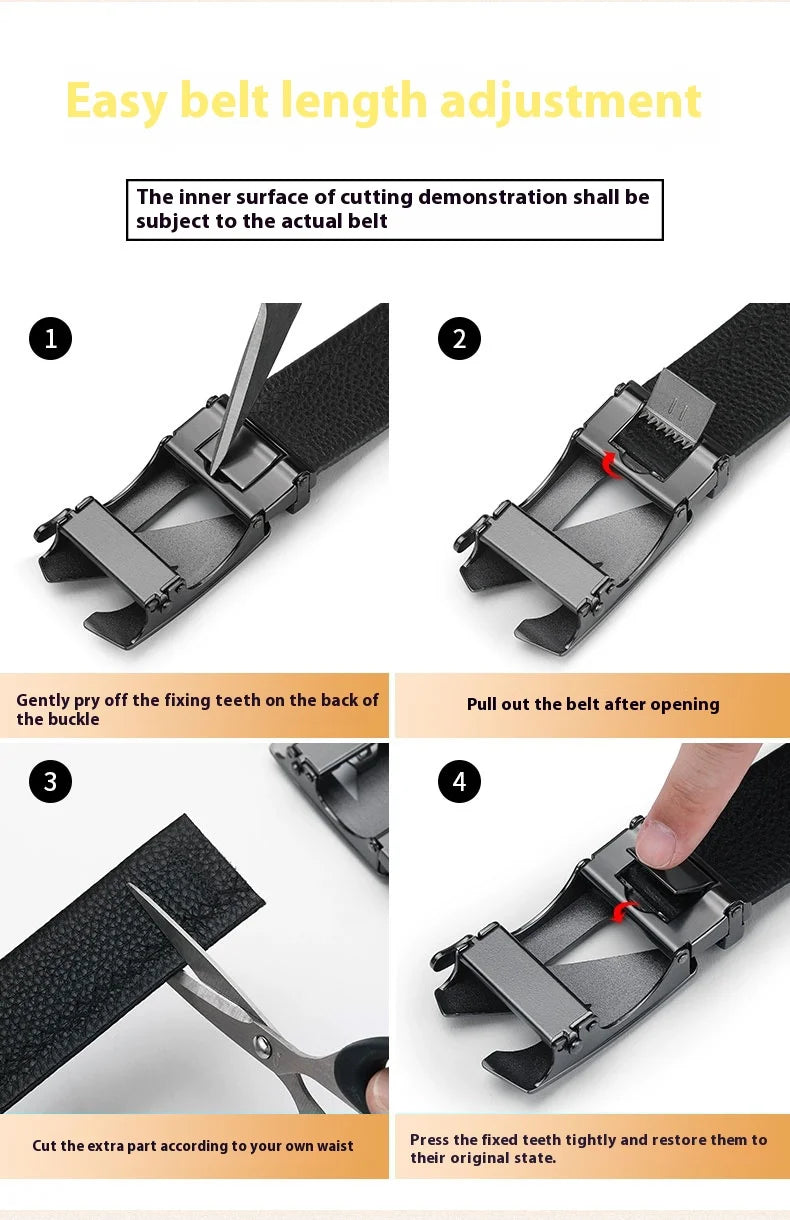 Cinturón de marca de lujo para hombre, cinturón de cuero genuino de alta calidad, cinturón automático para hombre, cinturón informal de negocios para hombre