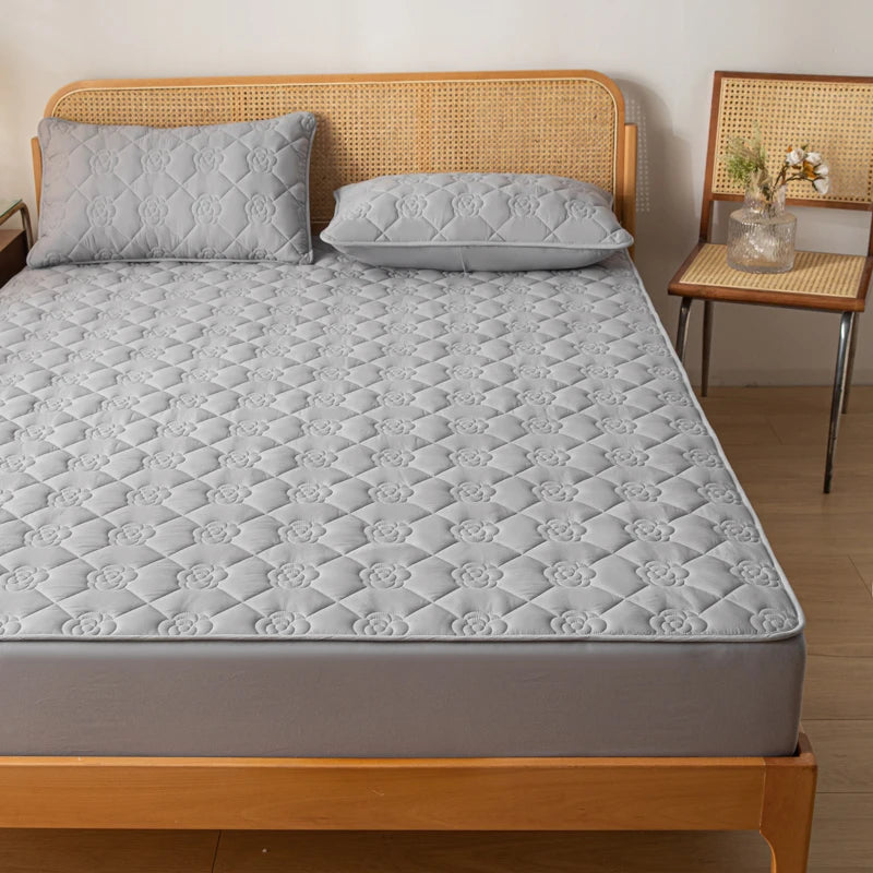 Funda protectora de colchón 100% impermeable, sábana bajera de algodón hipoalergénica, transpirable, suave, funda para almohadilla de cama de tela de aire 3D