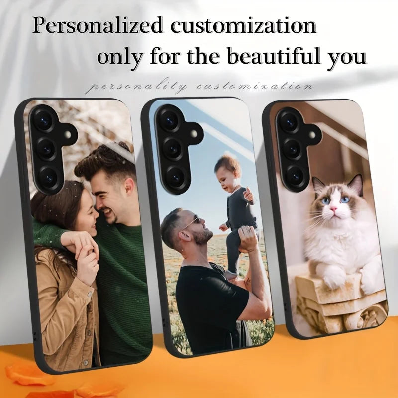 Funda Personalizada para Samsung Galaxy S20 S21 S22 S23 S24 S25 S26 FE Plus Ultra Edge 5G, Funda de Lujo con Espejo de Cristal Negro
