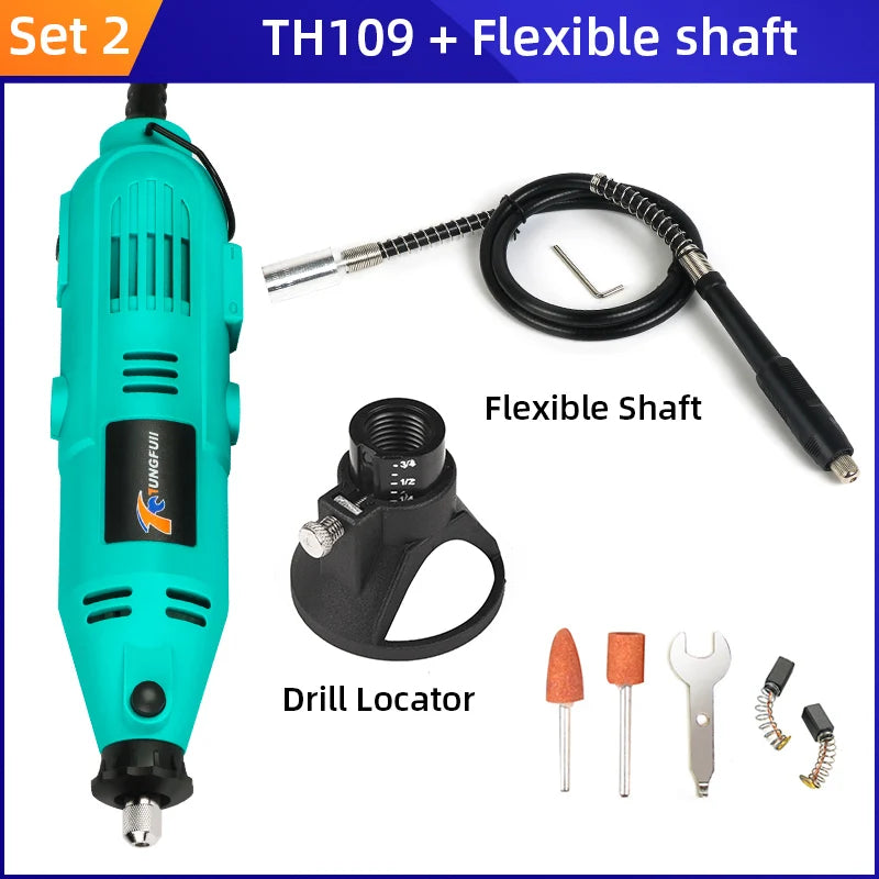 Tungfull-Mini taladro eléctrico, accesorios de brocas, herramientas de carpintería, velocidad Variable, herramienta rotativa eléctrica, Mini amoladora de taladro