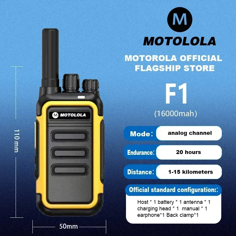 Motolola 2 uds Mini Walkie Talkie Radio bidireccional portátil conjunto de transceptor UHF walkie-talkies Radio Walkie Talkie COD de largo alcance