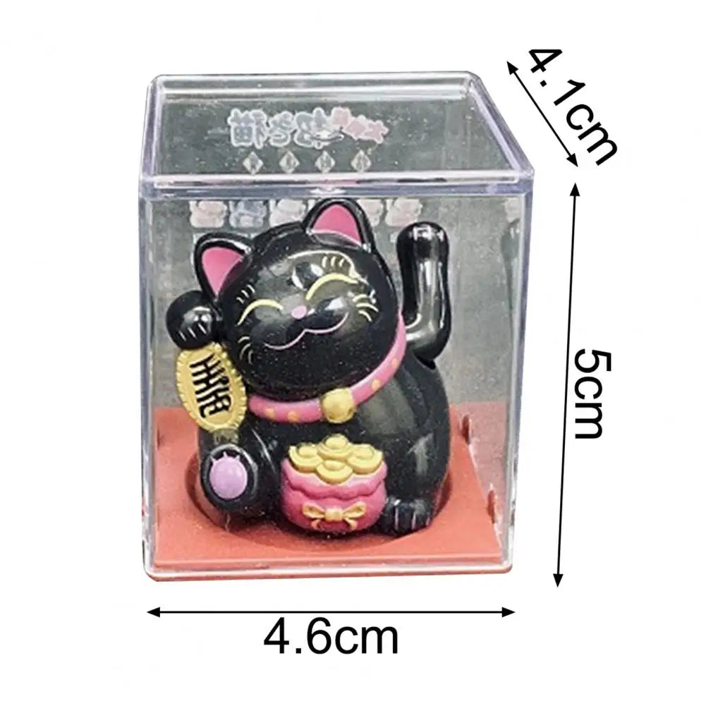 Escultura de gato de la suerte, excelente detalle, Color vibrante, No requiere batería, estatua de gato de la fortuna para Auto