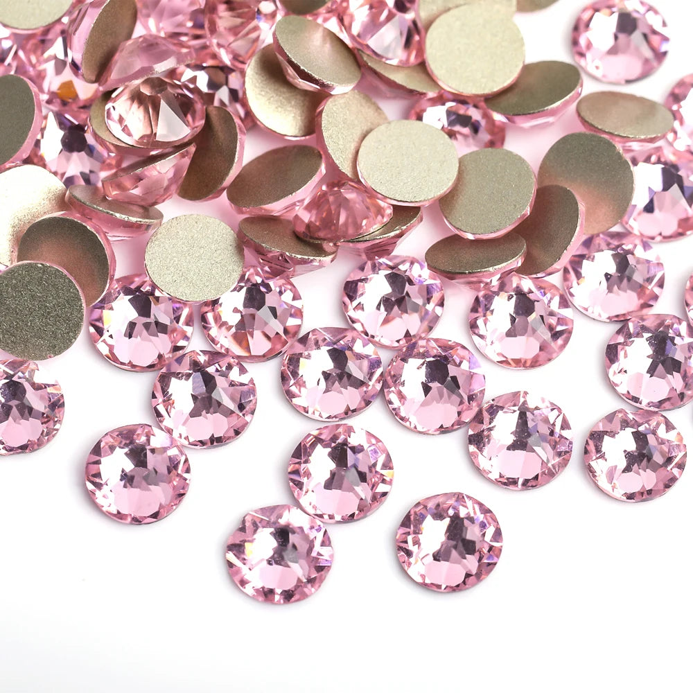 VC 2088-diamantes de imitación para decoración de uñas, 16 caras de corte, cristales brillantes, ss10-30 Strass 8Big + 8Small, sin fijación térmica
