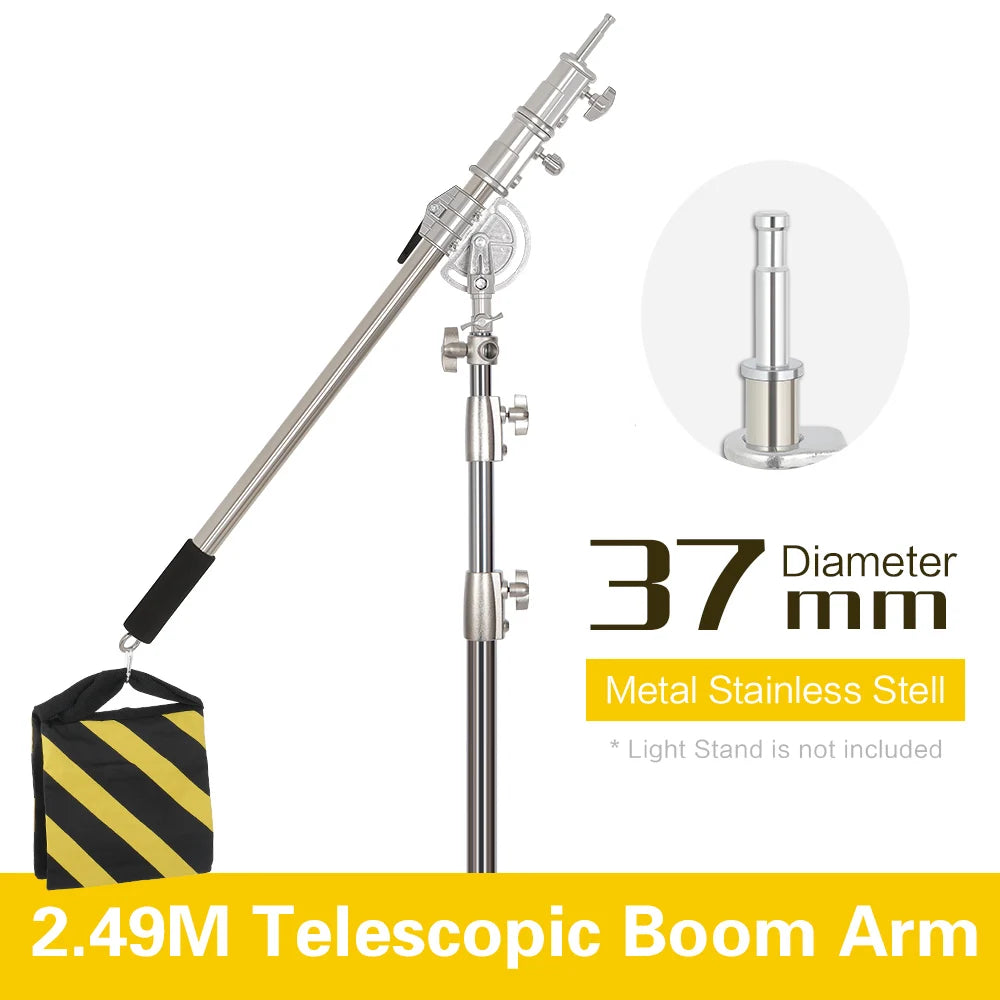 Trípode de presión de aire de 290cm con rodamiento de 10kg para cámara, soporte de luz de acero inoxidable para anillo de luz en vivo, Youtube y fotografía suave