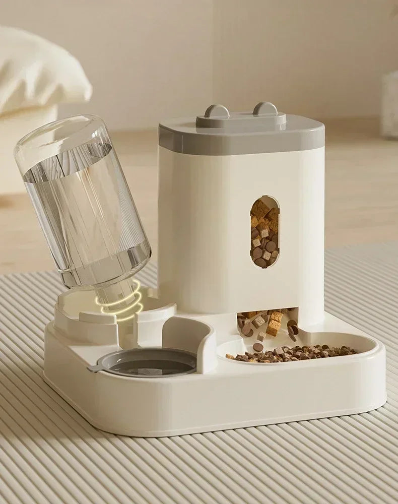 Comedero Automático para Perros y Gatos con Fuente de Agua, Plato Elevado de Gran Capacidad para Bebedero y Comedero de Mascotas