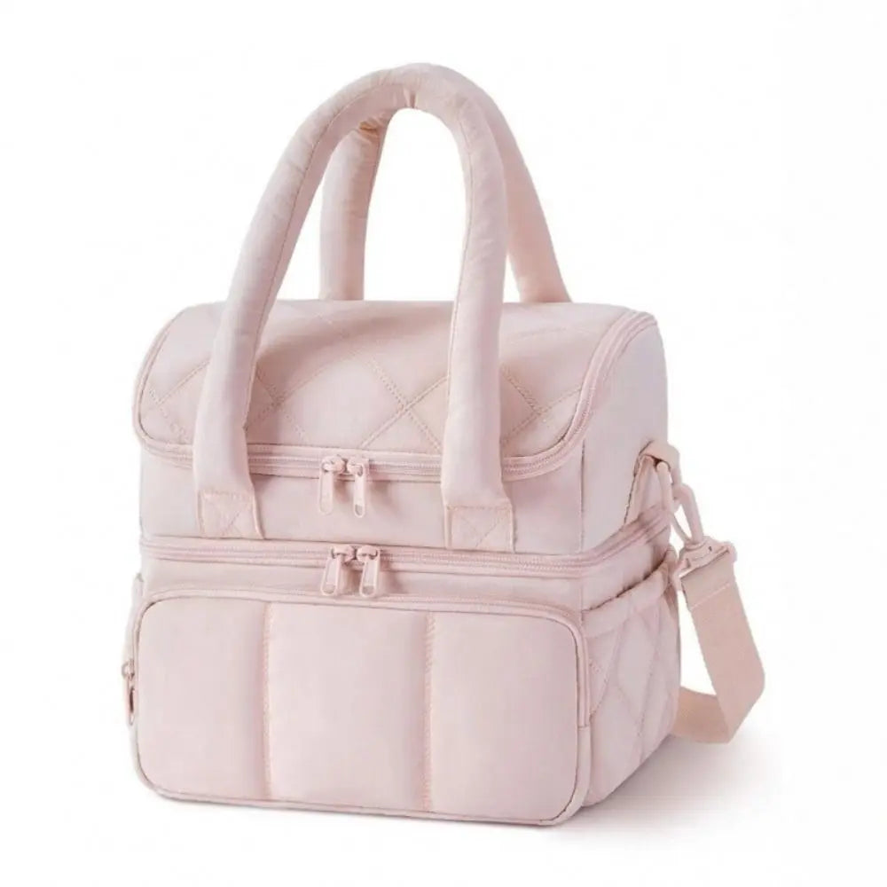 Bolsa de almuerzo duradera de gran capacidad, fiambrera aislante impermeable, bolsa acolchada multifuncional de doble cubierta para oficina