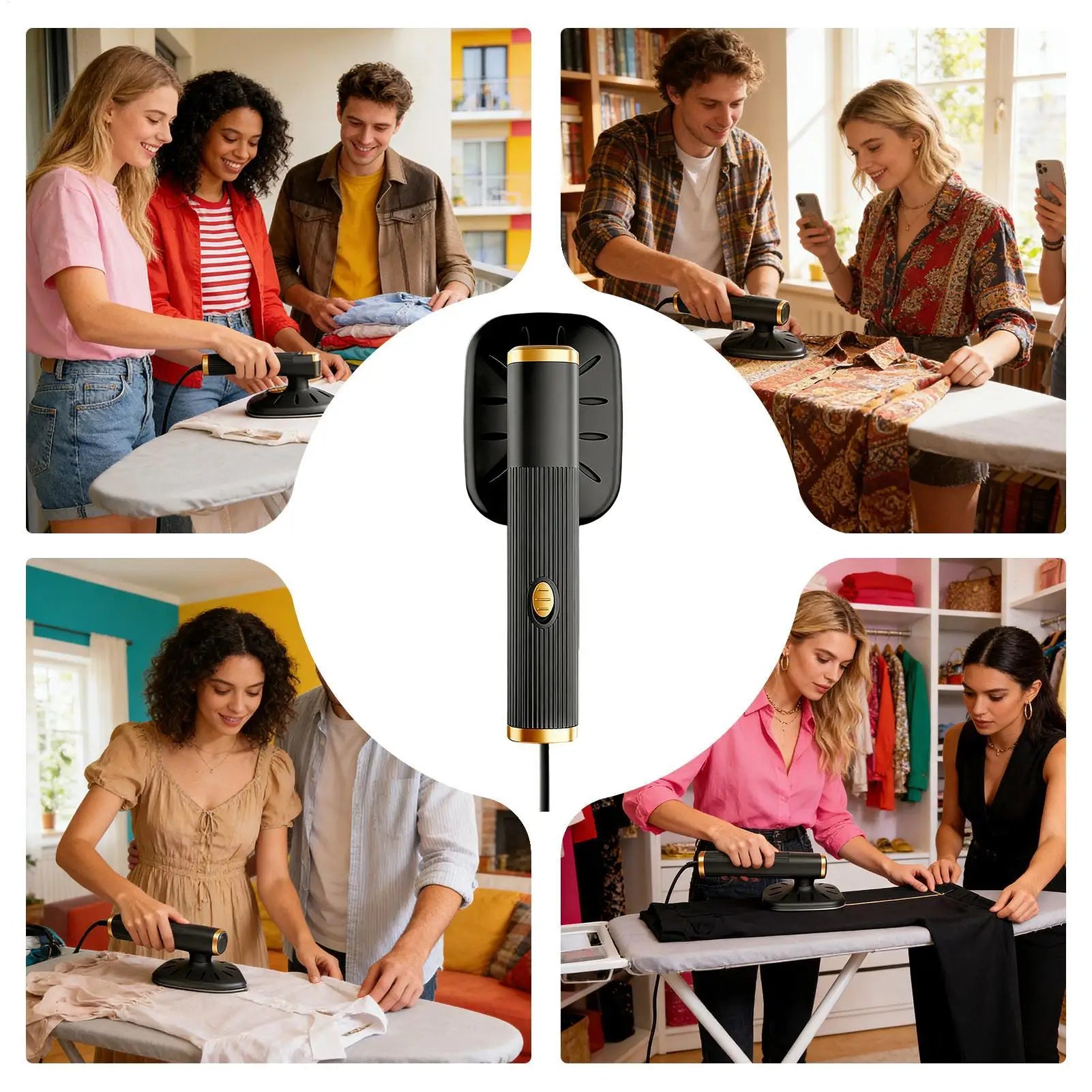 Vaporizador de Ropa Portátil, Anti-Escaldaduras, con Alimentación USB, Plancha de Vapor para Ropa, para el Hogar, Apartamento, Dormitorio, Viajes, Aire Libre