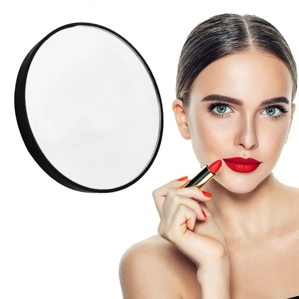 Espejo redondo para maquillaje, herramienta portátil de aumento HD de 10/20/30x, con dos ventosas de plástico, amplifica los poros y elimina el acné