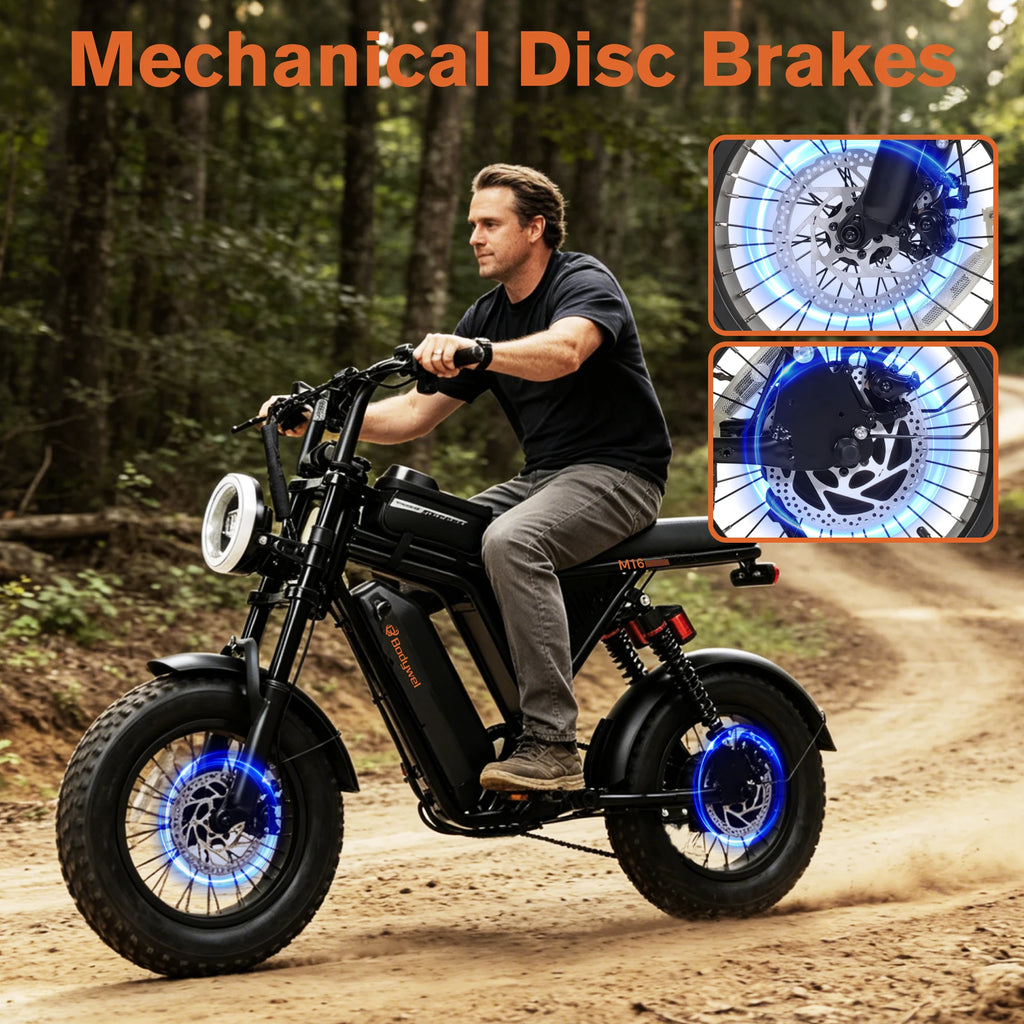 Bicicleta Eléctrica Todoterreno Bodywel M16 para Adultos, 1500w 48V 15.6ah, Bicicleta Eléctrica de Montaña con Neumáticos Gruesos de 16 Pulgadas para Entretenimiento al Aire Libre